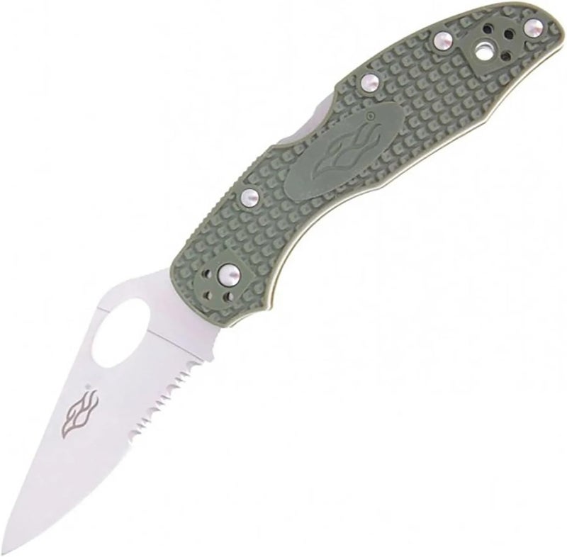 Firebird GANZO F759MS-GR Pocket Folding Knife 440C Stainless Steel Serrated Blade Anti-Slip Handle with Clip Fishing Camping Outdoor EDC Utility Pocket Knife (Green) - Image 4